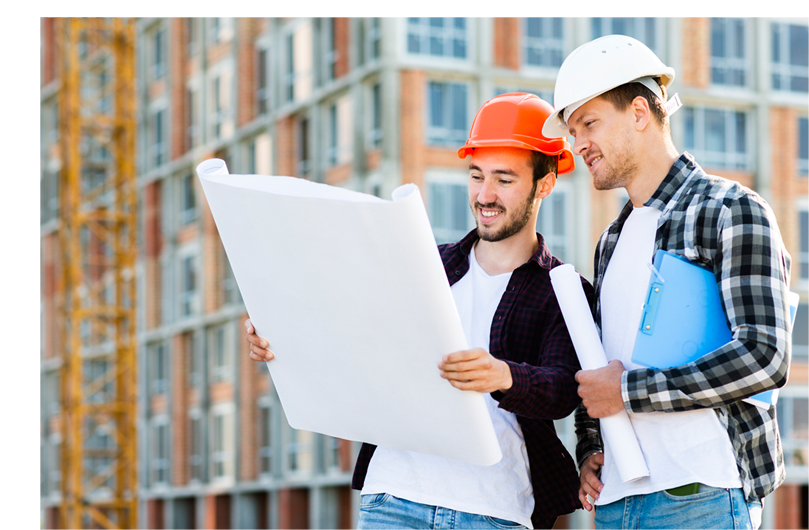Proper pre construction planning and discussion at construction site by the expert professional.